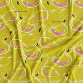 Floral Kingfisher Bird Printed Fabric Material Online